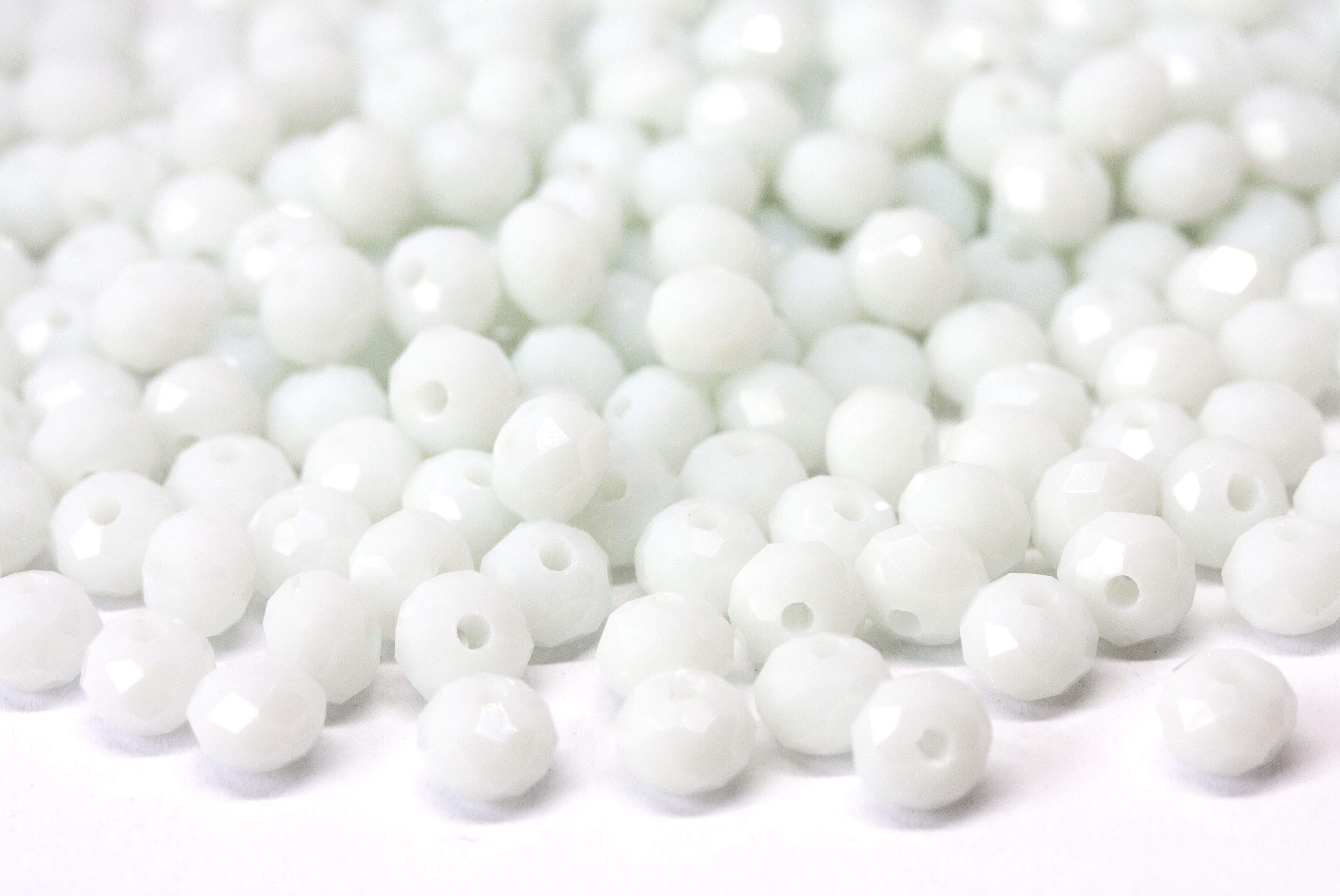 Намистина Рондель Coral White